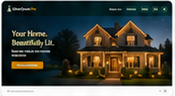 Miniature Proposal Microsite preview screenshot featuring a holiday-lit house.