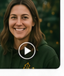 Portrait of a smiling brown-haired Bright Nights customer.