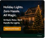 Holiday lighting landing-page preview headed Holiday Lights. Zero Hassle. All Magic.