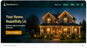 Proposal microsite product thumbnail featuring a holiday-lit home hero.