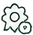 Hand-drawn gear and small sparkle icon.